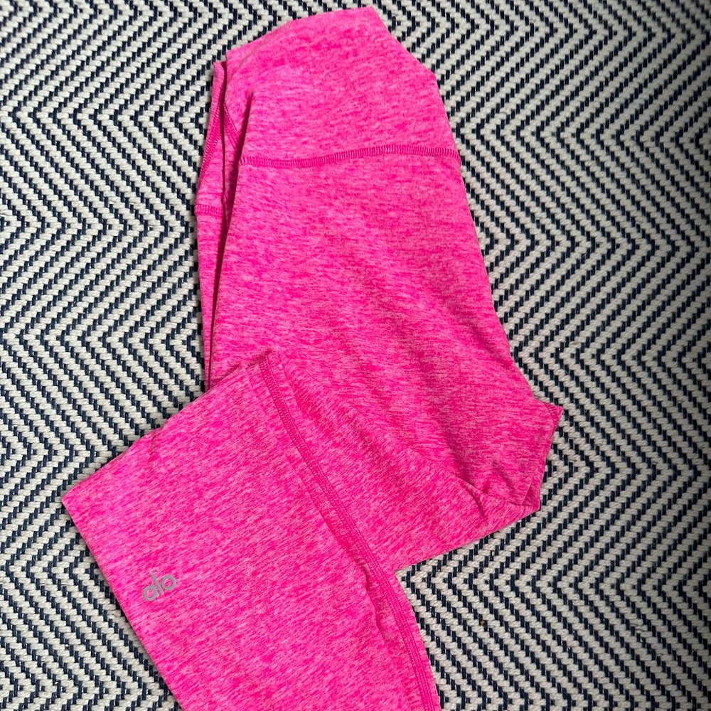 Bright Pink Alo Yoga Alosoft High Waist 7/8 Leggings